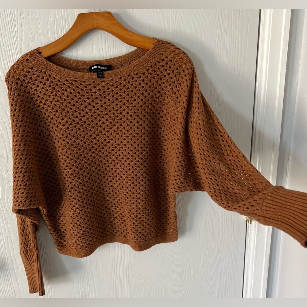 EXPRESS Wide Knit Batwing Sweater, SIZE Large, Rust Color - Picture 5 of 5